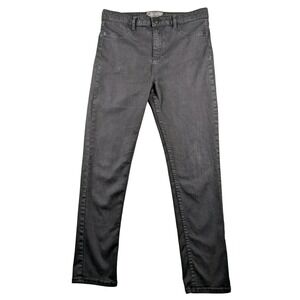 Free People Skinny Jeans Womens Size 31 Black Faded High Rise Stretch‎ Denim